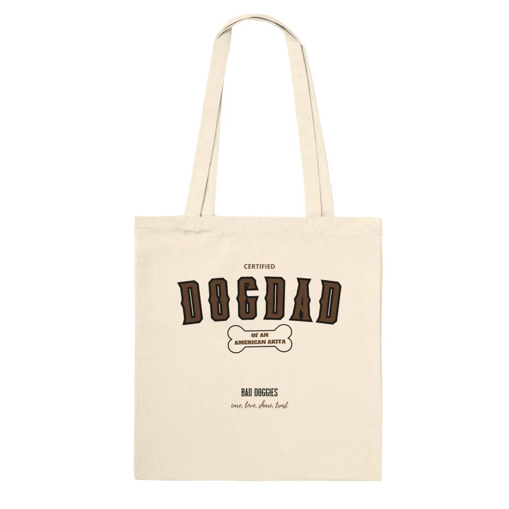 Tote Bag CERTIFIED DOGDAD CLUB 🎓 - American Akita - Sahara