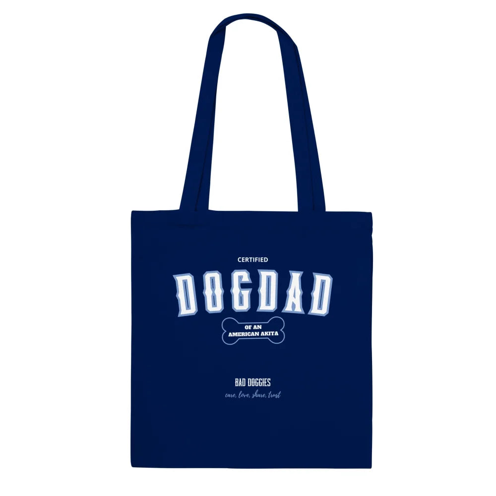 Tote Bag CERTIFIED DOGDAD CLUB 🎓 - American Akita - Navy