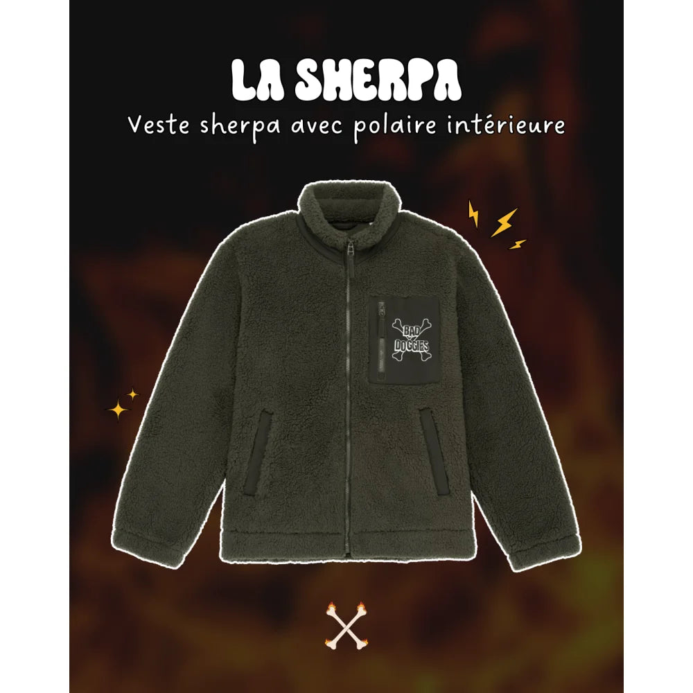 Veste Sherpa Bad Doggies ⚡ - Kaki / XXS Veste Sherpa