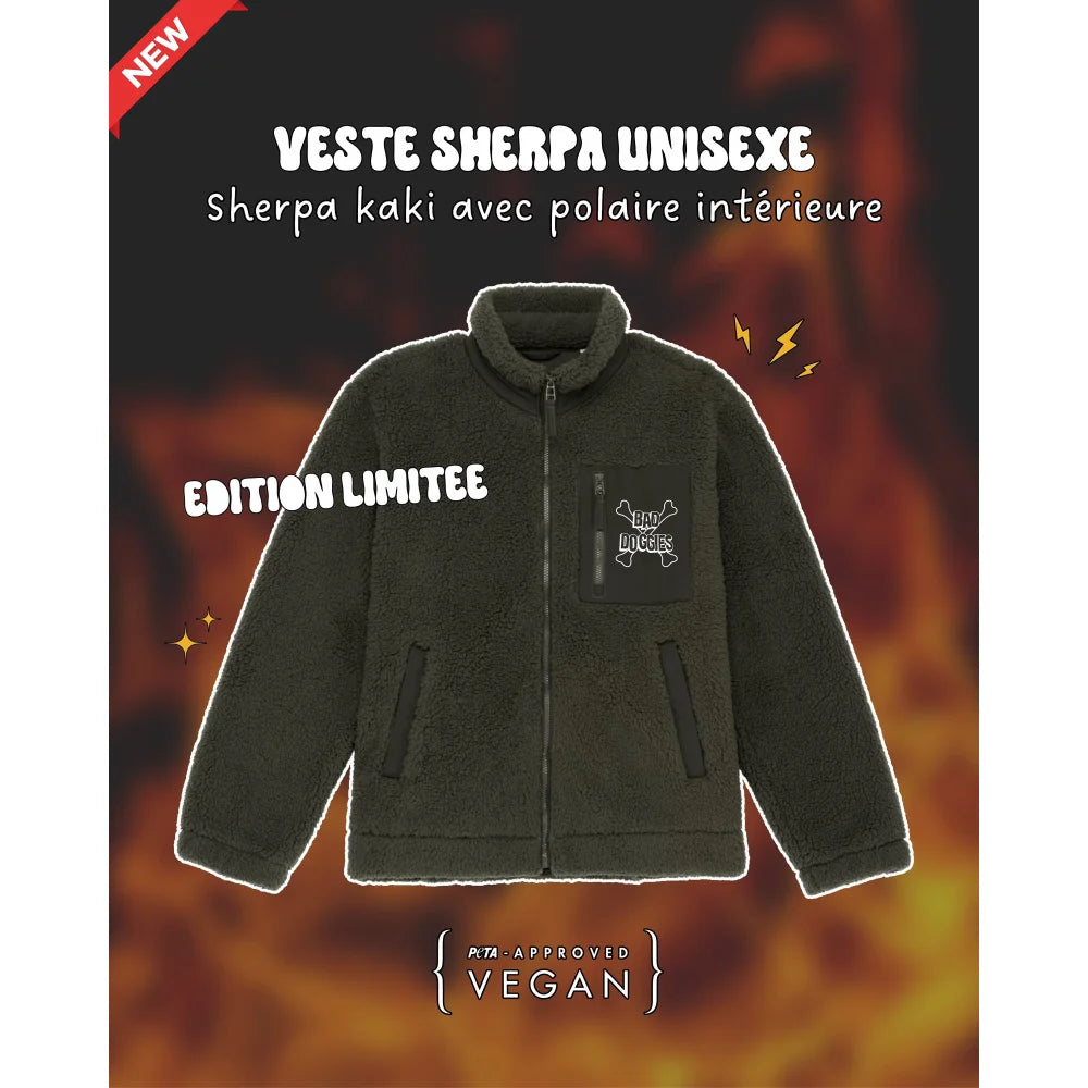 Veste Sherpa Bad Doggies ⚡ - Kaki / XXS Veste Sherpa