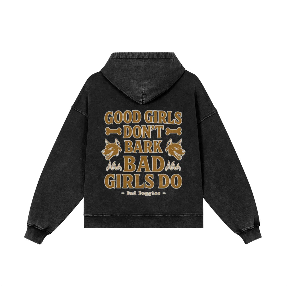 Veste Zippée Oversized - Good Girls Don’t Bark Bad Girls