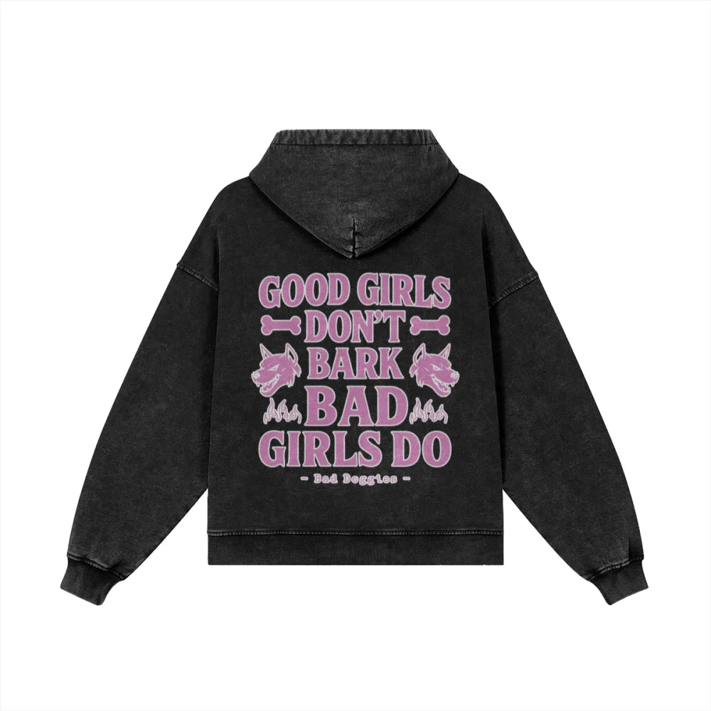 Veste Zippée Oversized - Good Girls Don’t Bark Bad Girls