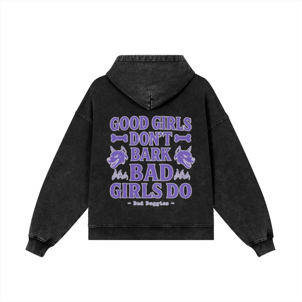 Veste Zippée Oversized - Good Girls Don’t Bark Bad Girls