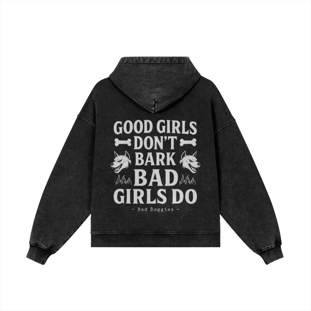 Veste Zippée Oversized - Good Girls Don’t Bark Bad Girls